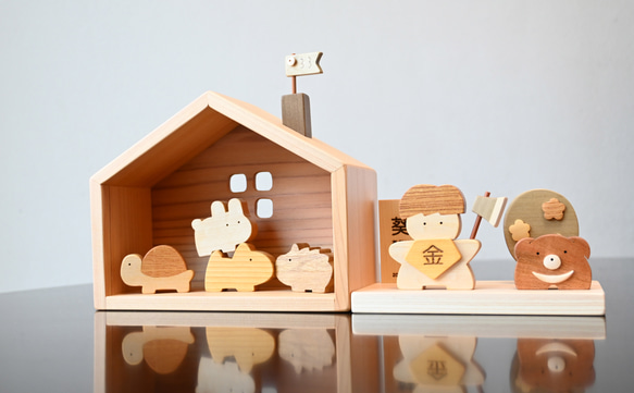 金太郎とクマのお家｜初節句に日本の木材で作るかわいい五月人形 2枚目の画像
