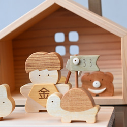 金太郎とクマのお家｜初節句に日本の木材で作るかわいい五月人形 1枚目の画像