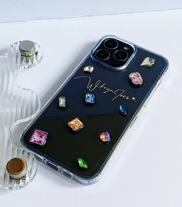文字刻印+豪華なドリル付き透明なスマホケース 多機種対応❤iphone14 iphone13 iphone15 3枚目の画像
