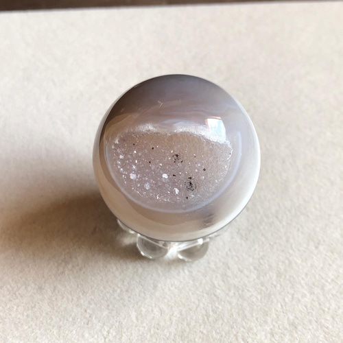 トレジャー瑪瑙 ドゥルージーアゲート ジオード 36ミリ玉 ブラジル産