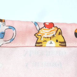 【22×19】給食袋・コップ袋（マチなし）★猫カフェ 4枚目の画像