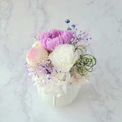 【2色から選べる】コロンとかわいいプリザーブドフラワー仏花　和風アレンジ 4枚目の画像