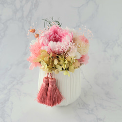 【2色から選べる】コロンとかわいいプリザーブドフラワー仏花　和風アレンジ 7枚目の画像