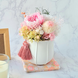 【2色から選べる】コロンとかわいいプリザーブドフラワー仏花　和風アレンジ 6枚目の画像