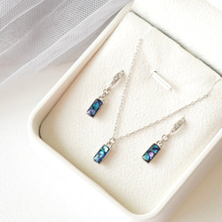 特集掲載】ブルーシェルピアス・ネックレスセット ピアス（フック