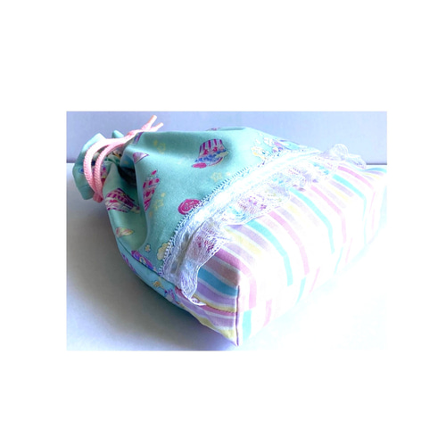 給食袋.コップ袋／handmade＊ 楽々Openループ babyユニコーン マチ.裏  