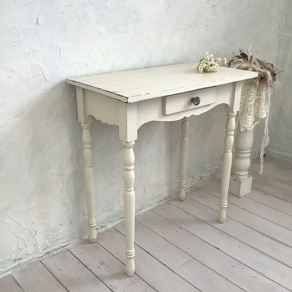 【受注制作】コンソールテーブル・飾り棚・デスク・机・テーブル・フレンチシャビー・フレンチカントリー(#102) コンソールテーブル