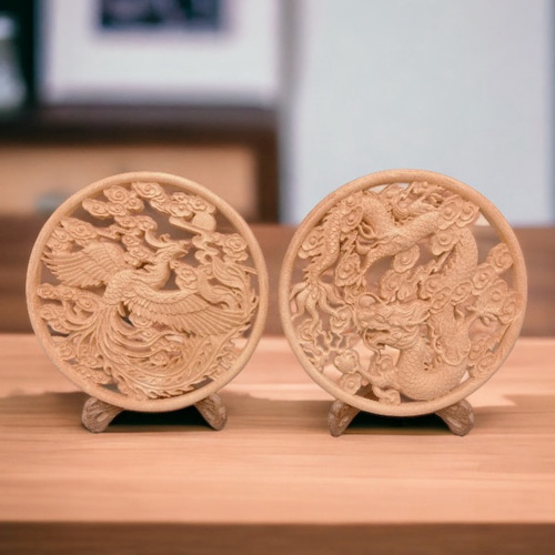 creema限定福袋】金屏風付き ～幸せを引き寄せる『龍神鳳凰』 2枚