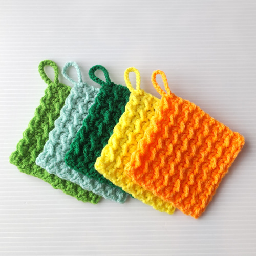 再販×2】ビビットカラーのモスステッチ型5枚セット・エコで可愛い