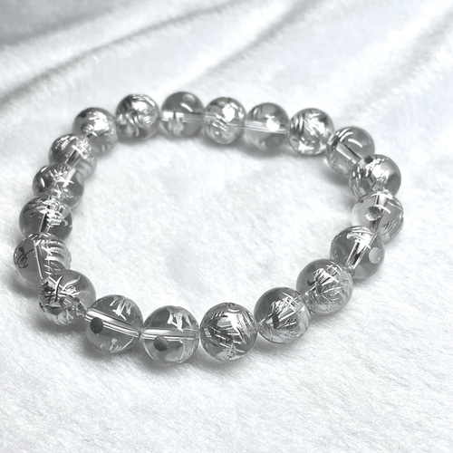 皇帝龍銀線天珠ブレスレット 1点物 皇帝龍天珠(龍神天