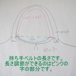 北欧風花びら模様のすっきりグラニーバッグラウンドトートバッグ　 8枚目の画像