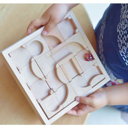 ◎【ビー玉ころがしの迷路】 国産 ビー玉転がし 積み木