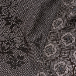 "大島紬ワンピース" パッチワーク テントワンピース グレー ロング ノースリーブ 上品 上質 M〜3L（B5304） 15枚目の画像