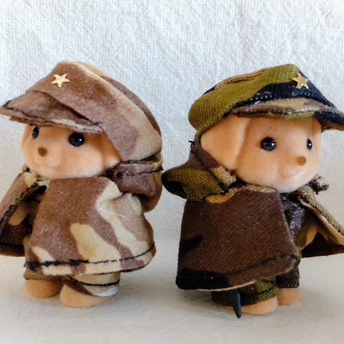 made in rabbit field】シルバニア赤ちゃんコスチューム＊カモフラ柄