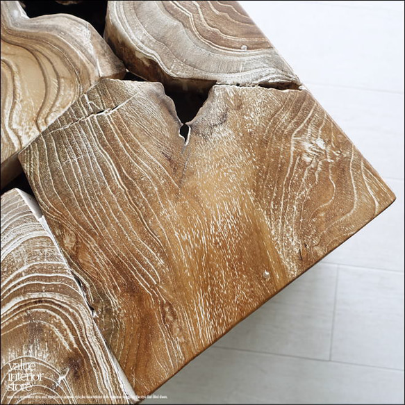 無垢 チークブロックスツールNW33 椅子 イス ベンチ チェア ナチュラル 手作り家具 チェア 銘木 無垢材家具 2枚目の画像