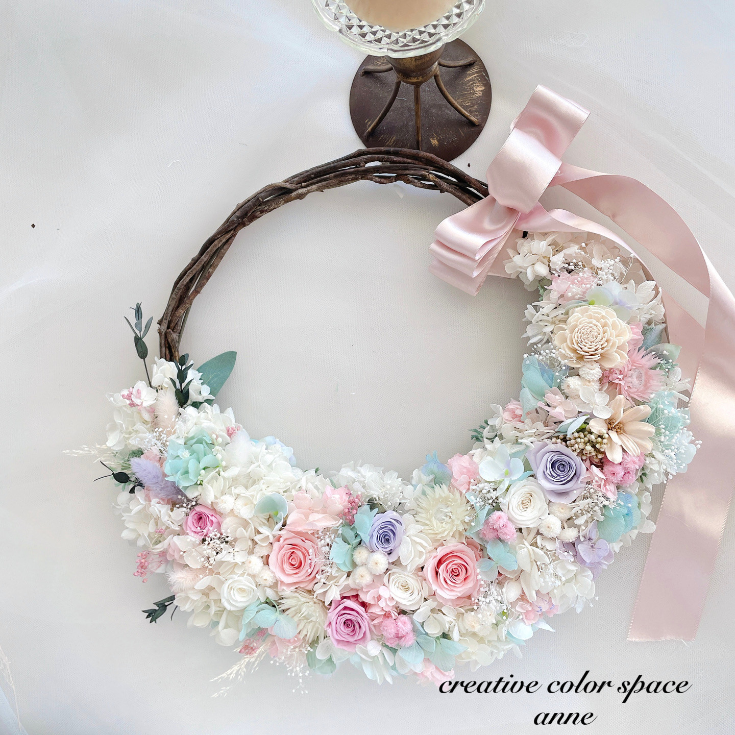リースブーケ　パステルピンク