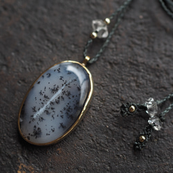 dendritic agate brass necklace (hatsuyuki) 4枚目の画像