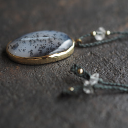 dendritic agate brass necklace (hatsuyuki) 10枚目の画像