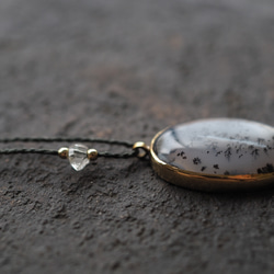 dendritic agate brass necklace (hatsuyuki) 11枚目の画像