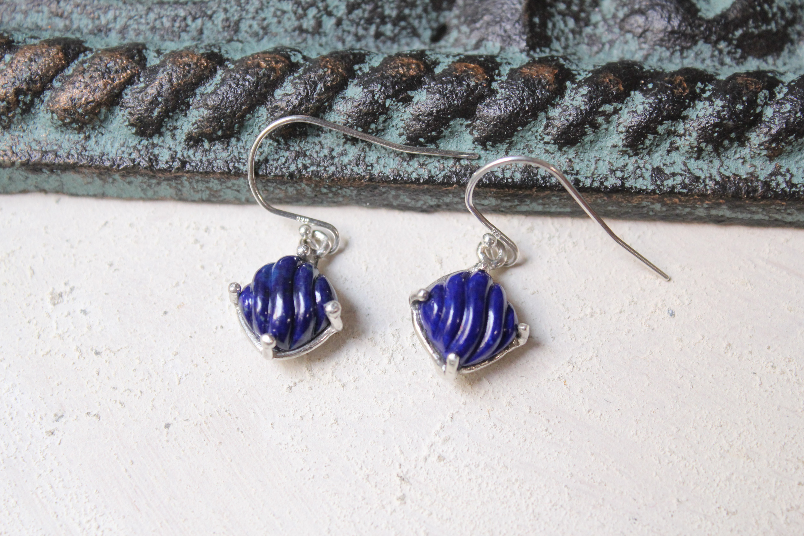 ラピスラズリのピアス　azur/silver
