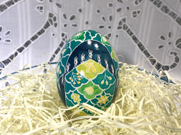 イースターエッグ(PYSANKY)  本物の卵です(๑˃̵ᴗ˂̵) 2枚目の画像