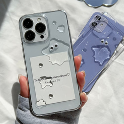 R113【人気No,1】お目目つき水たまりケース クリアケース iPhone