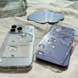 R113【人気No,1】お目目つき水たまりケース　　　　　　　クリアケース　iPhone全機種対応 4枚目の画像