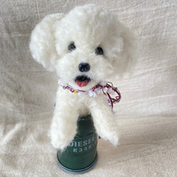 トイプードル　白　羊毛　羊毛フェルト　羊毛犬　プレゼント 3枚目の画像