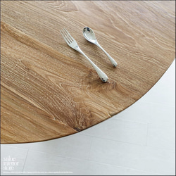 ヴィンテージ丸テーブルN 円形テーブル ダイニングテーブル アンティーク チーク無垢材 一点物 表面仕上済 再生家具 6枚目の画像