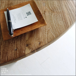 ヴィンテージ丸テーブルN 円形テーブル ダイニングテーブル アンティーク チーク無垢材 一点物 表面仕上済 再生家具 2枚目の画像