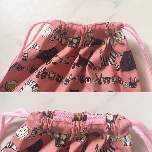 受注制作☆持ち手付き巾着袋3Lサイズ40×35（カラフル自動車柄ネイビー