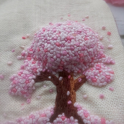 桜刺繍の桜花爛漫ミニポーチ 3枚目の画像