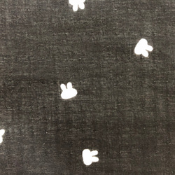 ダブルガーゼ　うさぎ　黒地　綿100  トップス　ウサギ　フレンチスリーブ 8枚目の画像