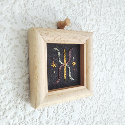 アイヌ刺繍　ミニフレーム3点 アイヌ刺繍のインテリア ミニフレーム(3種類)『Creema限定