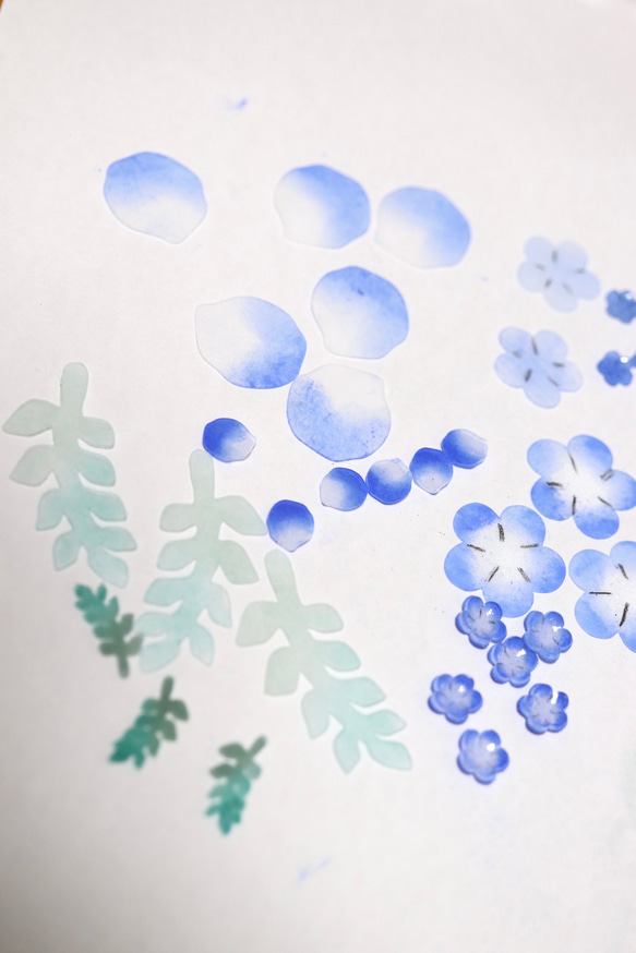 Nemophila Shararin*bijou 耳環/耳環，鮮花，藍色，春天，禮物 第14張的照片