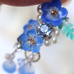 Nemophila Sharin*bijou 耳夾（雙耳）花、禮物、藍色、日式服裝、日式服裝 第13張的照片