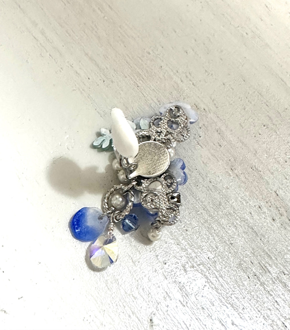 Nemophila Sharin*bijou 耳夾（雙耳）花、禮物、藍色、日式服裝、日式服裝 第8張的照片