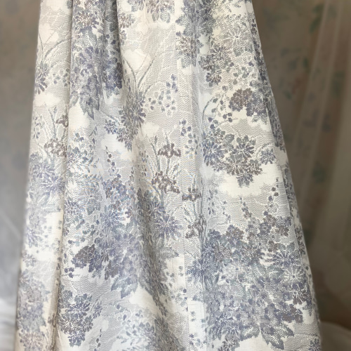 M様ご予約 白大島紬 タックギャザースカート絹の裏地付き 着物リメイク  