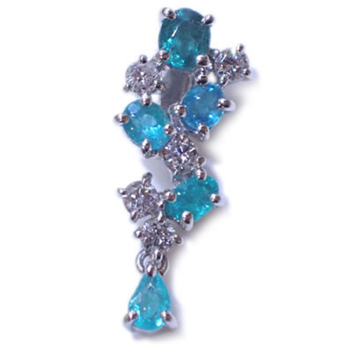 Pt マルチカラー パライバトルマリン 0.295ct&ダイヤモンド オリジナル 