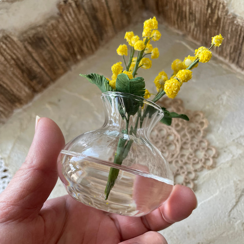 sale!【粘土のお花】ミモザ マジカルウォーター アレンジ 枯れないお花