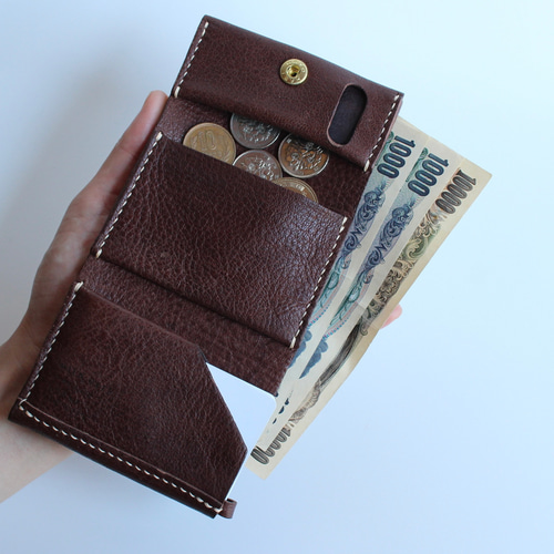 鹿革の三つ折り財布 ブラックオニキス 鹿革の三つ折り財布 ブラックオニキス | iichi 日々の暮らしを