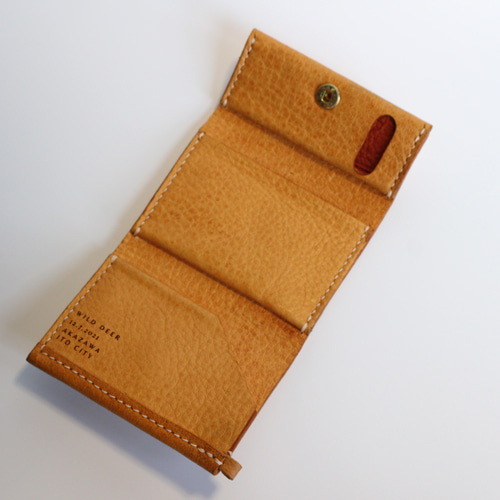 本革三つ折り極小財布 鹿革 コンパクト財布 メンズ レディース