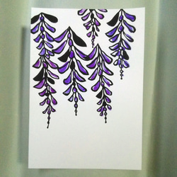 【切り絵】原画　A5サイズ　 Wisteria flowers3 1枚目の画像