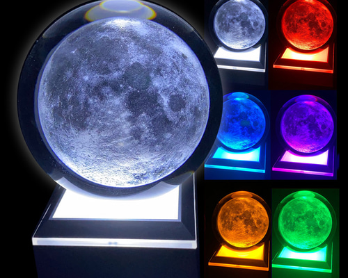 クリスタルボールランプ 70mm 水晶玉 LED ムーンライト 月 NK37956+NKLS-32SL スタンドライト・テーブルランプ  GINZAGIFT 通販｜Creema(クリーマ) 15544904