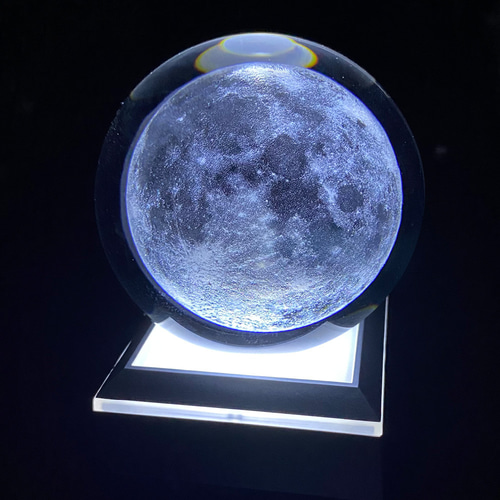 クリスタルボールランプ 70mm 水晶玉 LED ムーンライト 月