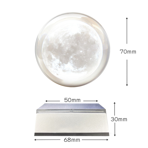 クリスタルボールランプ 70mm 水晶玉 LED ムーンライト 月 NK37956+