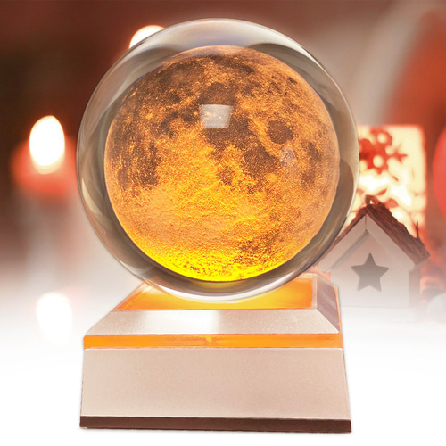 クリスタルボールランプ 70mm 水晶玉 LED ムーンライト 月 NK37956+