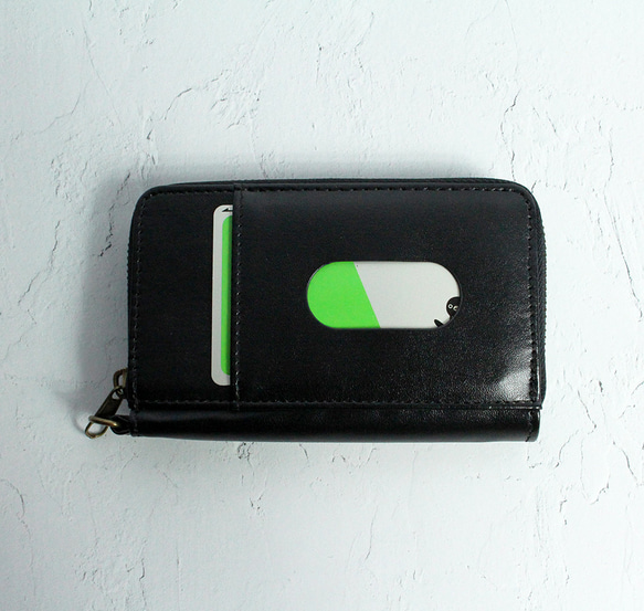 ダイヤ柄コイン＆パスケース（ブルー系）レトロポップ　コンパクト財布　ミニ財布 6枚目の画像