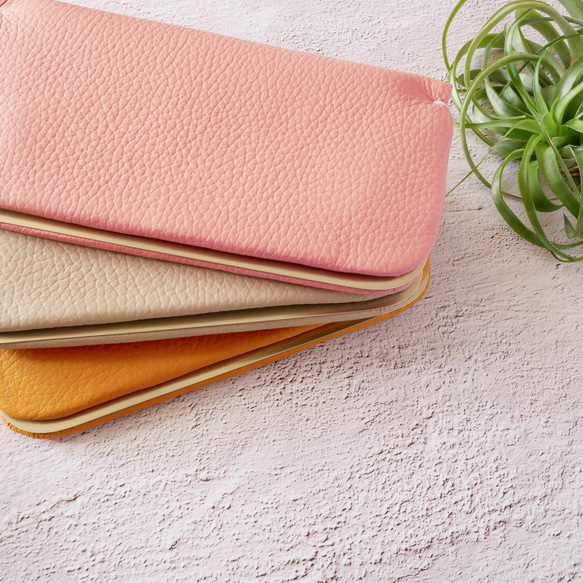 新色➖小振りな長財布「スナップウォレット・LONG」 ベビーピンク 3枚目の画像
