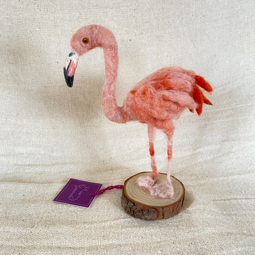 フラミンゴ 羊毛 羊毛フェルト オブジェ 羊毛フェルト yamasaki misa